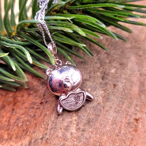 Genuine Nature Gibeon Meteorite Pig  Carries Gold 925 Pendant Necklace - Picture 2 of 10